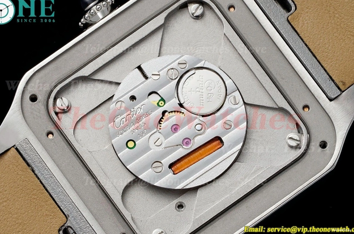 Dial Dumont Quartz Silver Santos Black AF LE RG 0204